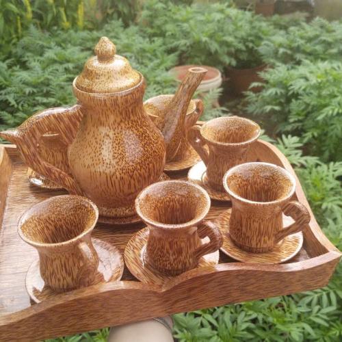 Coconut Wood Tea Set